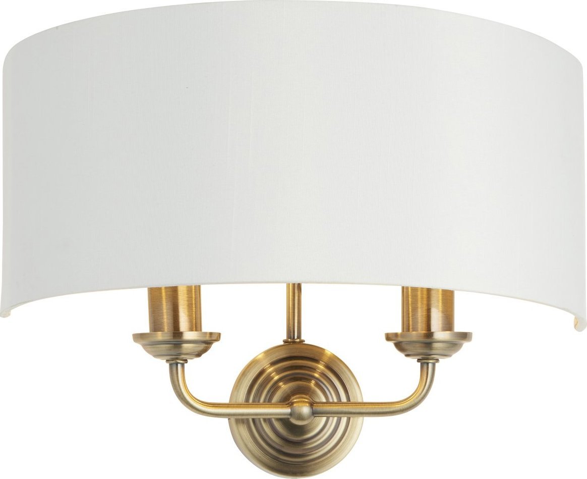 Kinkiet ENDON Lampa naścienna Highclere 98937 Endon rustykalna biała mosiądz