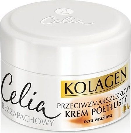 Celia Seria kolagenowa Bezzapachowy krem półtłusty przeciw zmarszczkom do cery wrażliwej 50 ml