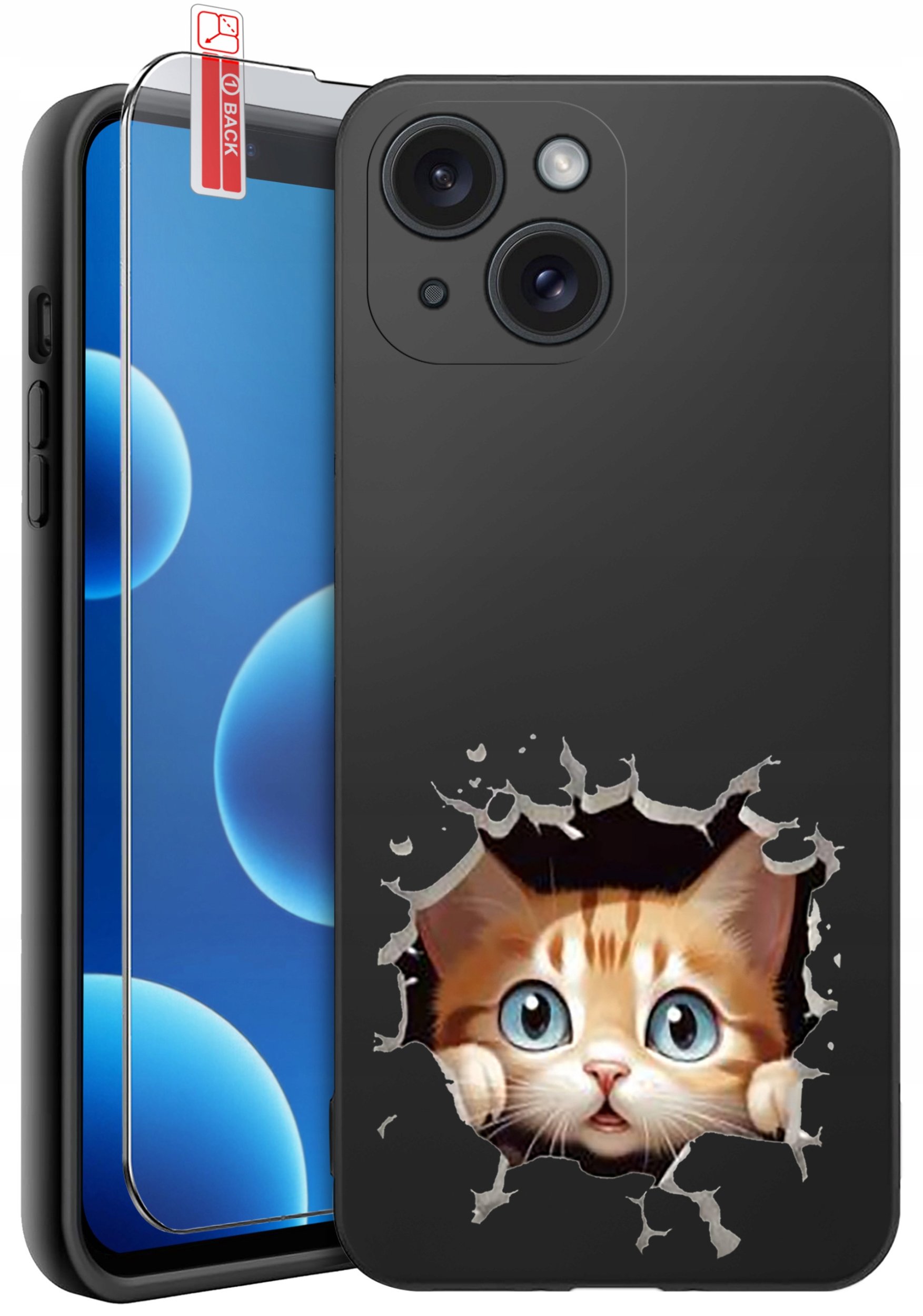 ETUI do iPhone 13 | 14 | WZORY | SILIKONOWE MATT CASE + SZKŁO 9H