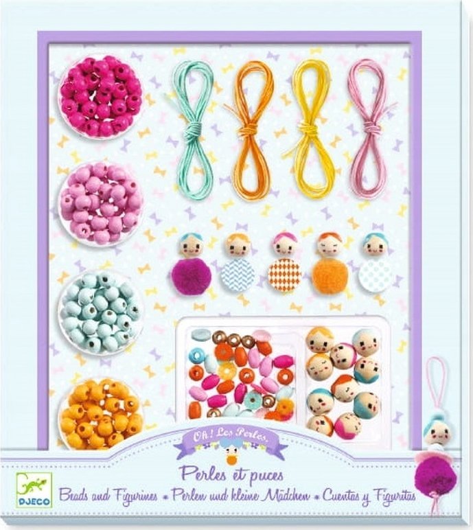 Djeco Djeco Aksesuarų vėrimo rinkinys - Karoliukai ir figūrėlės