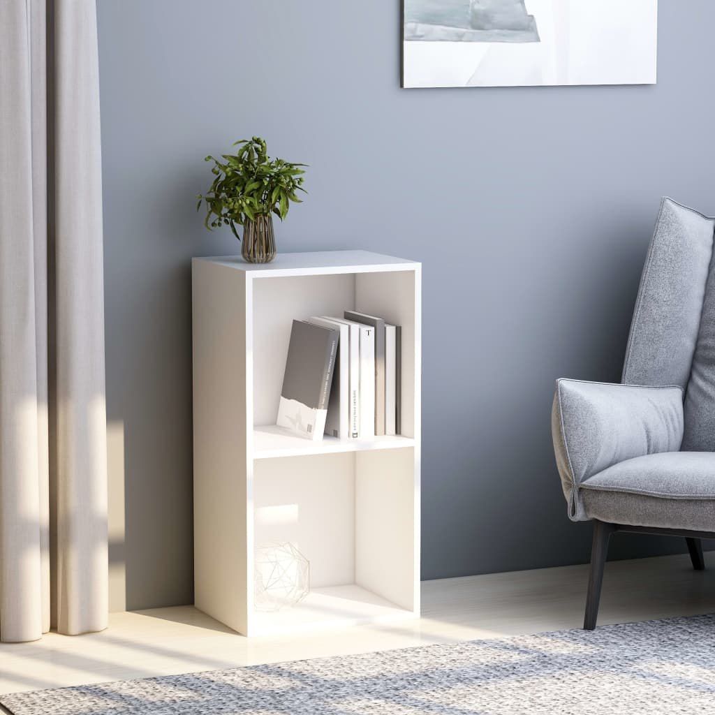 vidaXL 2-poziomowy regał na książki, biały, 40 x 30 x 76,5 cm