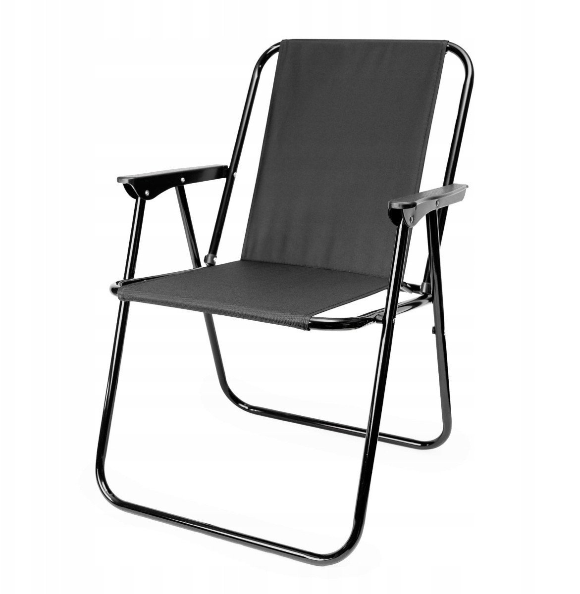 PLATINET CAMPING FOLDING CHAIR KRZESŁO KAMPINGOWE SKŁADANE 52X44X75 CM FULL BLACK [45912]
