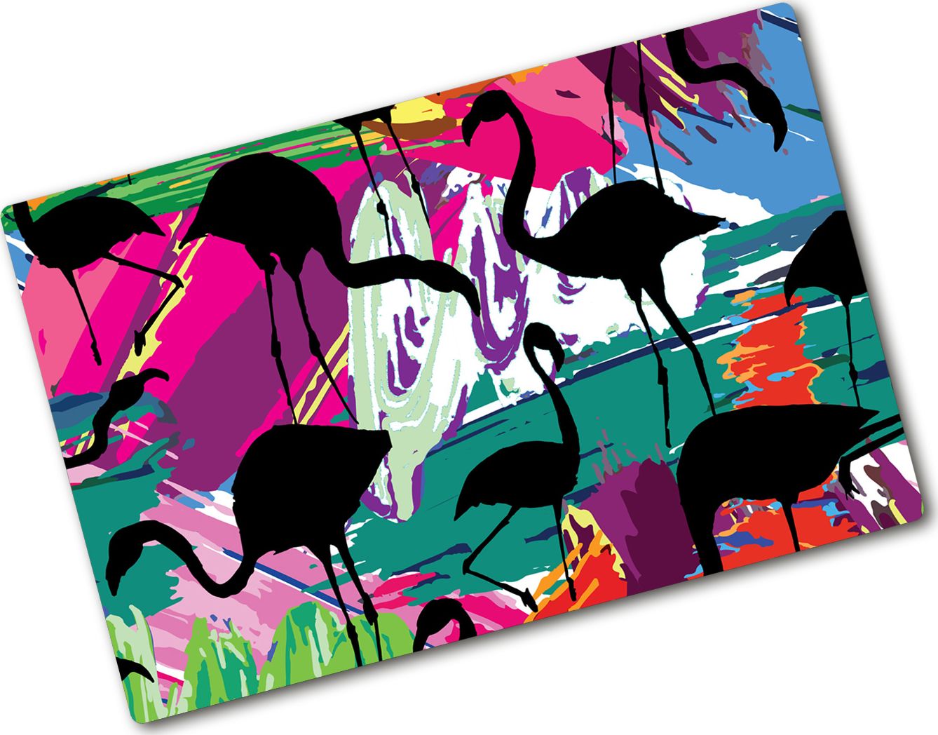 Deska do krojenia Tulup szklana Flamingi 11 80x52cm
