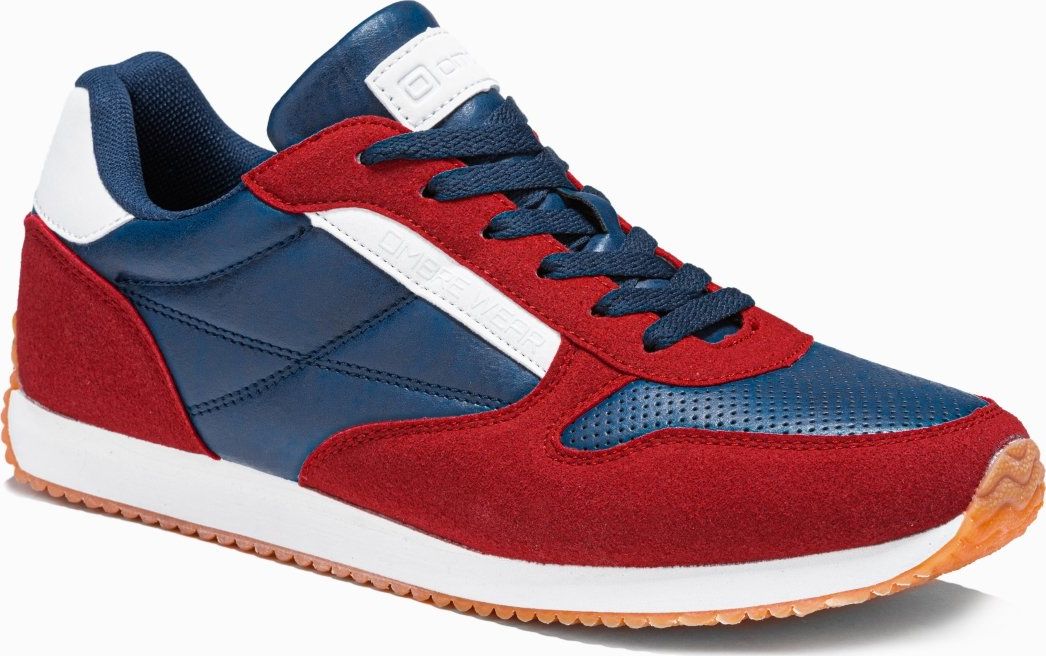 Ombre Buty męskie sneakersy T310 - czerwone/granatowe 41