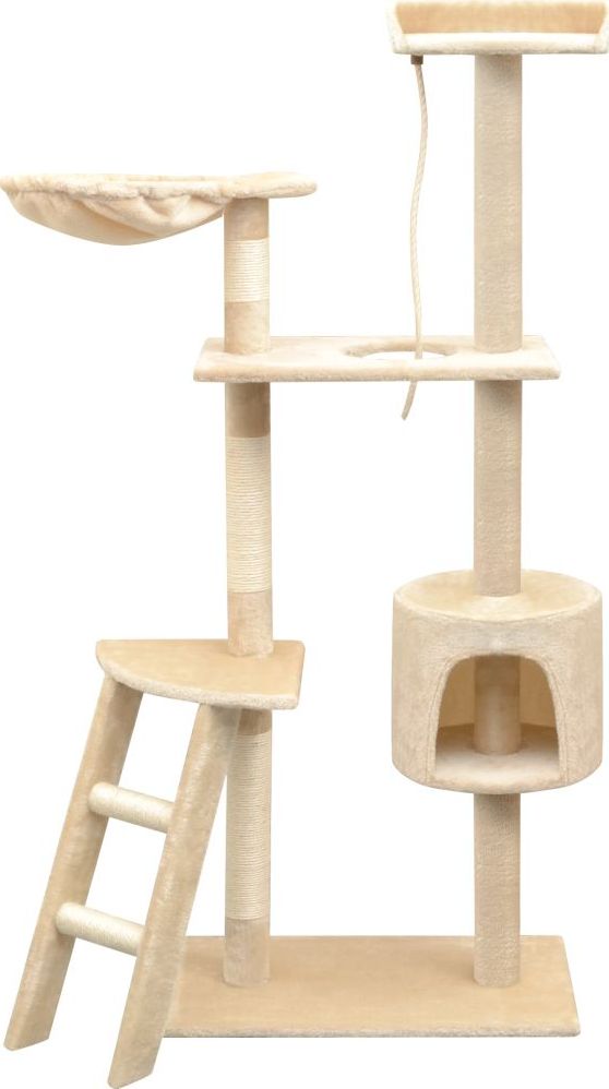 vidaXL Drapak dla kota z sizalowymi słupkami, 150 cm, beżowy