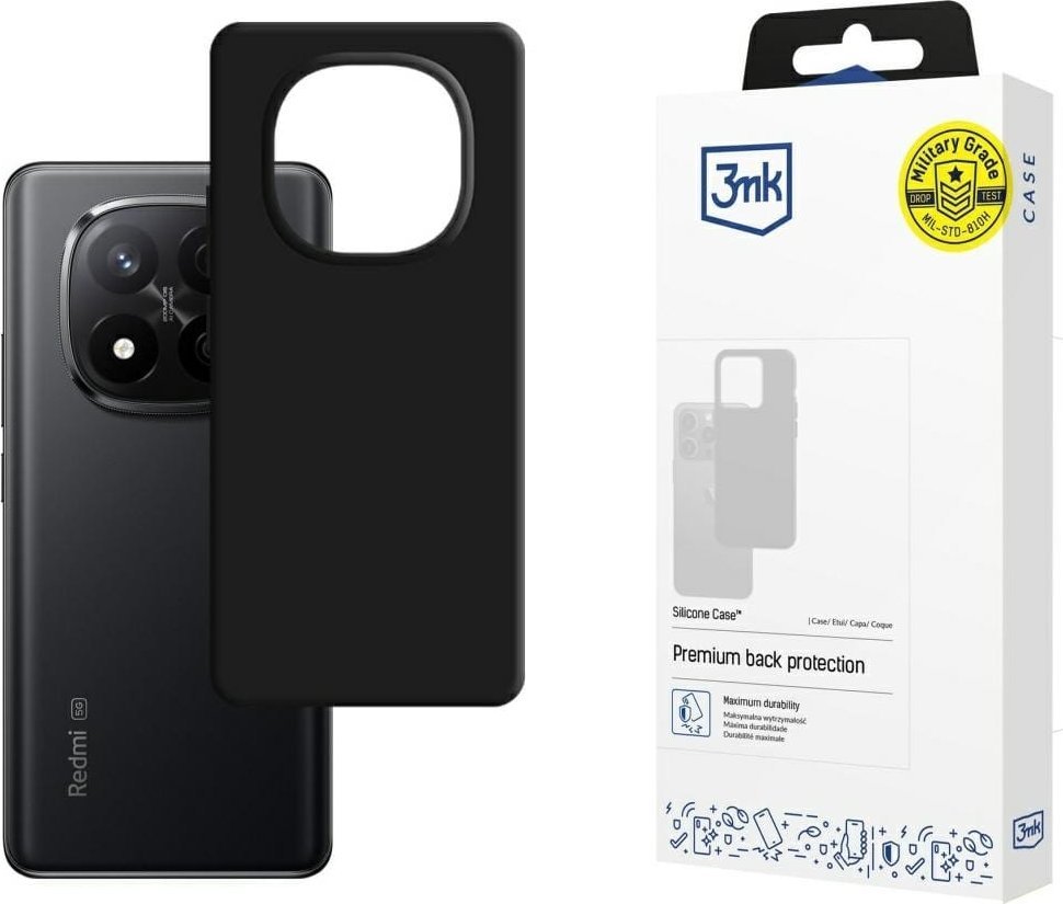 Etui 3MK Silicone Case do Xiaomi Redmi Note 14 Pro+ czarny