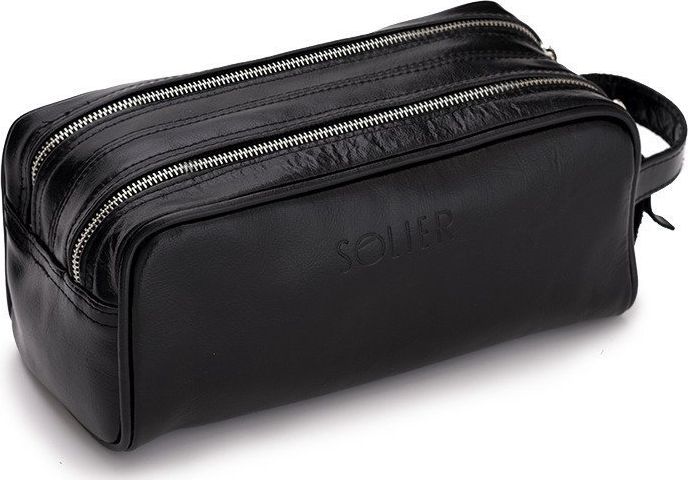 Solier Elegancka skórzana kosmetyczka Solier SZETLAND