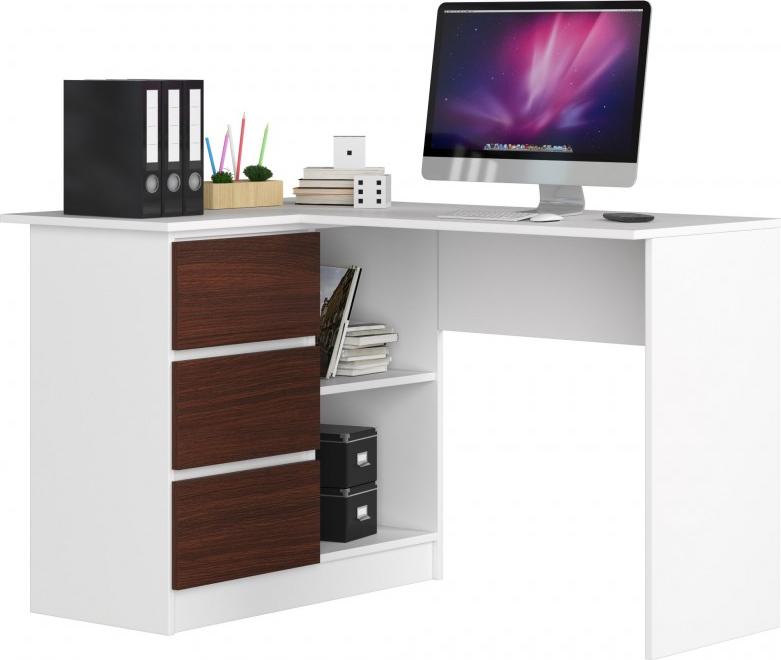 Biurko Fabryka Mebli Akord B16 Biało-Brązowe 124 cm x 85 cm