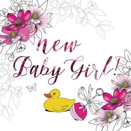 Clear Creation Karnet Swarovski kwadrat z okazji narodzin (CL1414)