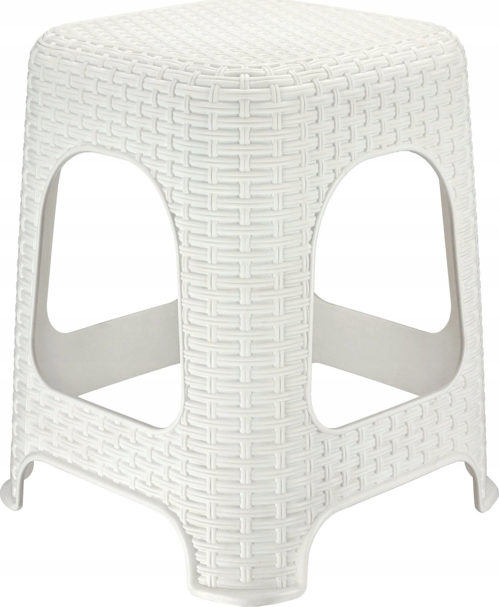 Kadax Taboret Kuchenny Stołek Krzesło Rattan Biały 120kg