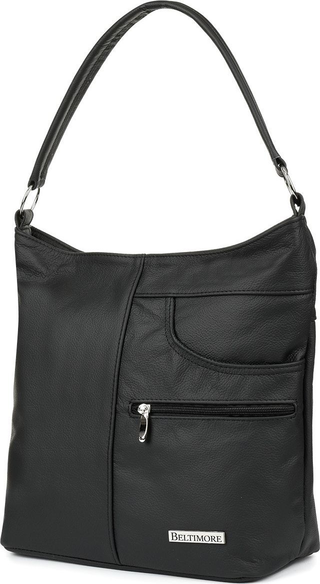 Beltimore Czarna Beltimore skórzana torebka damska premium H08