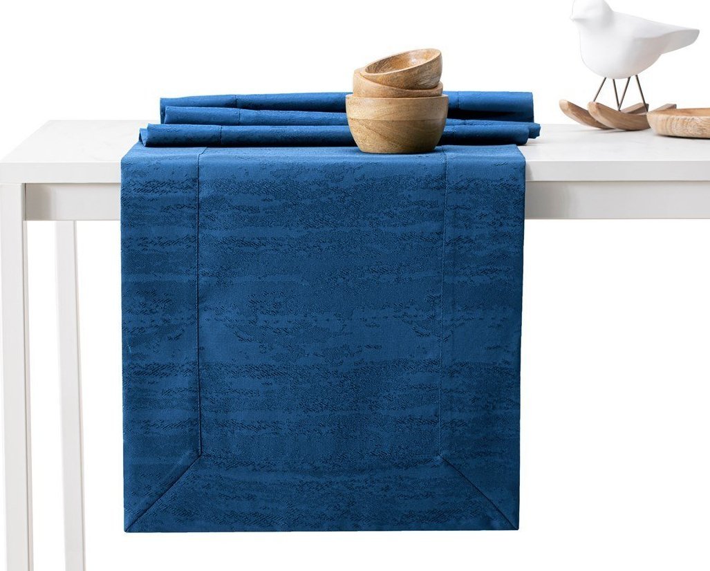 AmeliaHome AmeliaHome Bieżnik plamoodporny mankiet VESTA 40X250 indygo