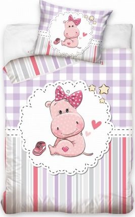 Carbotex Pościel 100x135 Hippo Hipopotam dla dziewczynki
