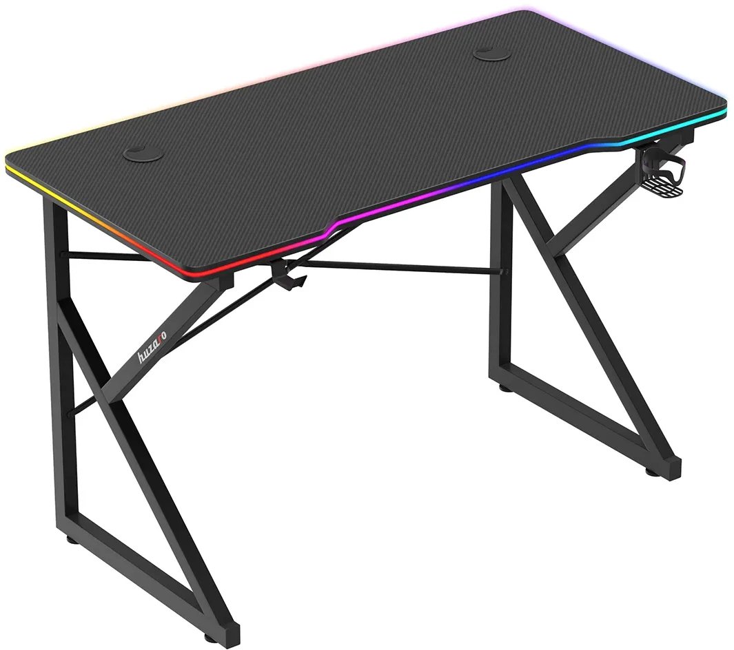 Biurko Huzaro Hero 1.7 RGB Black Czarne 120 cmx60 cm