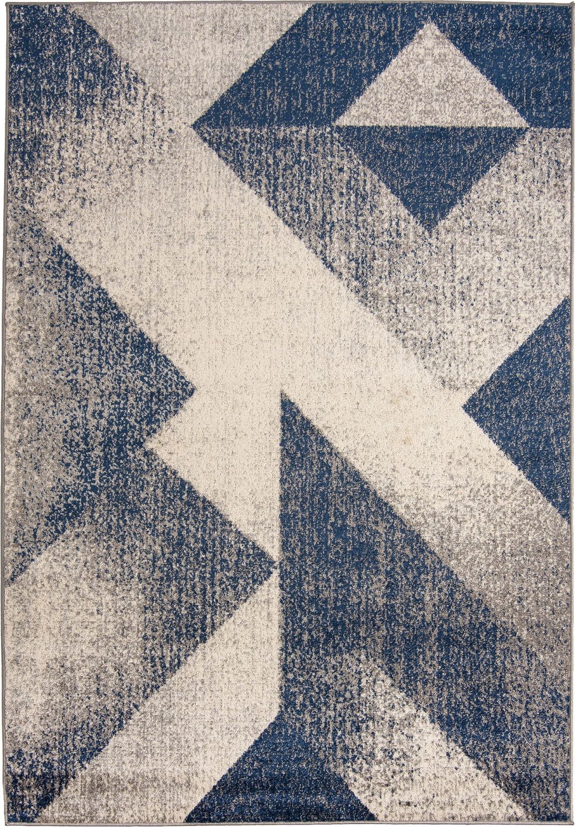 Carpetpol Dywan vintage szary niebieski nowoczesny geometria H173A DARK BLUE SPRING (2.00*3.00)