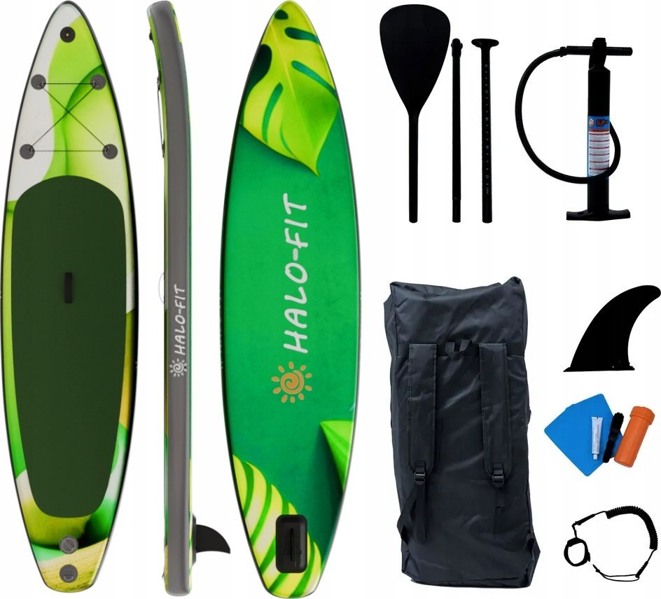 Halo-Fit Deska SUP pompowana 335cm do plywania Halo-Fit SUP11 Green + akcesoria