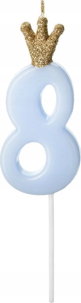 Świeczka urodz.Cyferka 8 j.nieb.9,5cm 71824