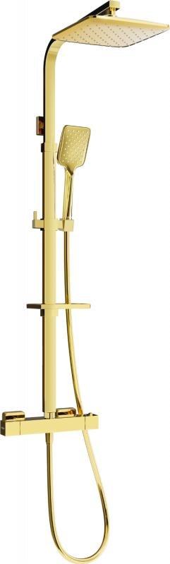 Zestaw prysznicowy Mexen Mexen CQ62 zestaw prysznicowy natynkowy z deszczownicą i baterią termostatyczną, złoty - 772506295-50