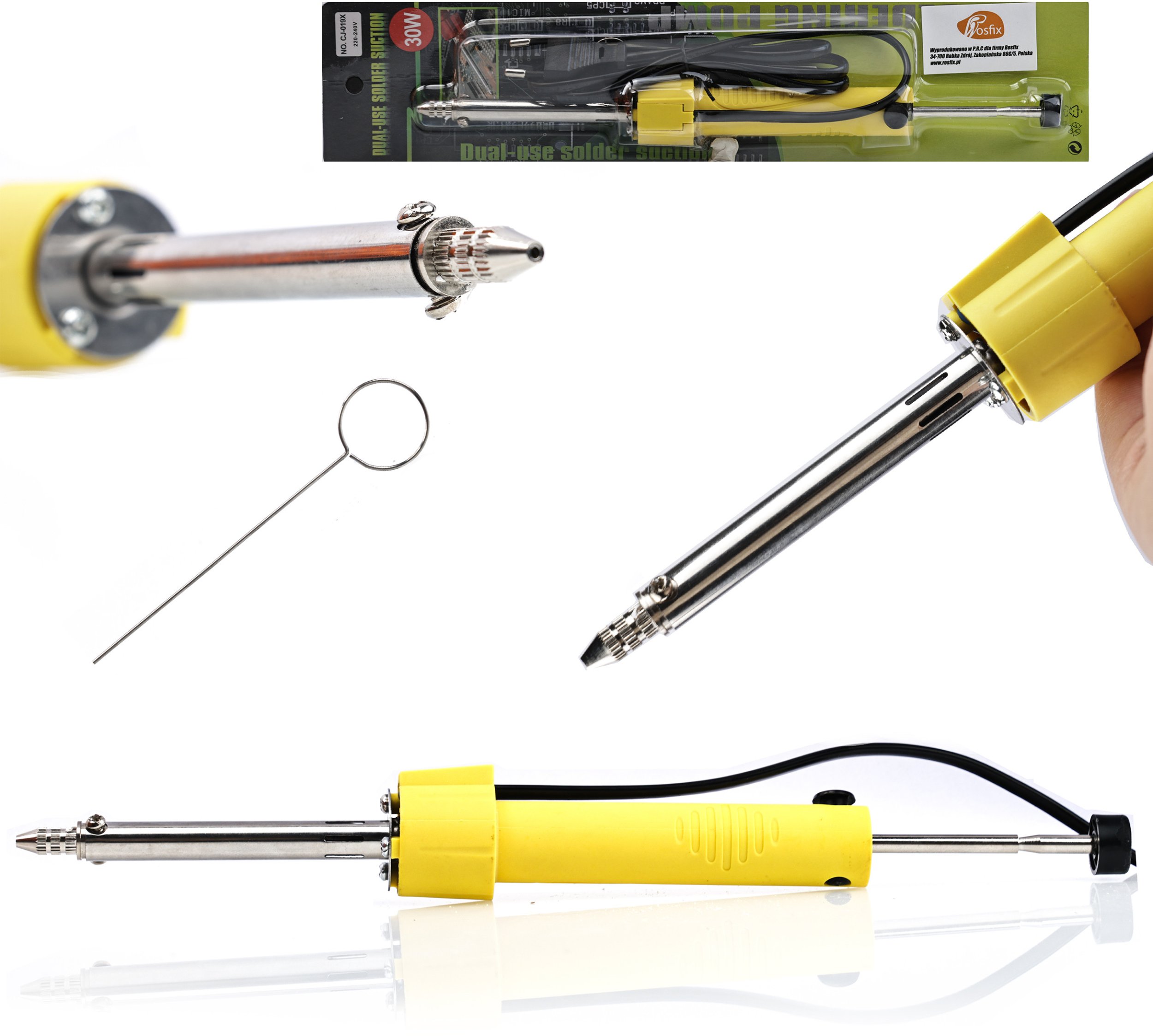 ROZLUTOWNICA ELEKTRYCZNY ODSYSACZ LUTOWNICZY POMPKA DO CYNY MOCNY 30W GROT