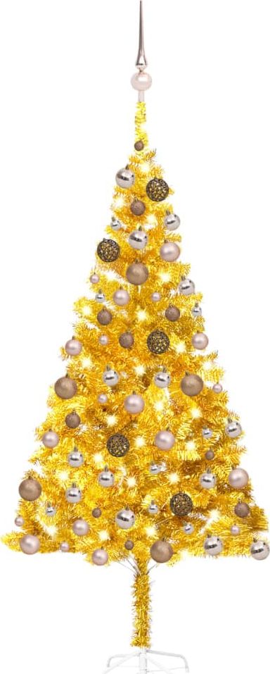 vidaXL Choinka sztuczna na stojaku Złota