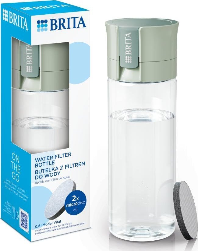 Brita Butelka filtrująca Vital Pastelowa zieleń + 2 filtry MicroDisc 600ml