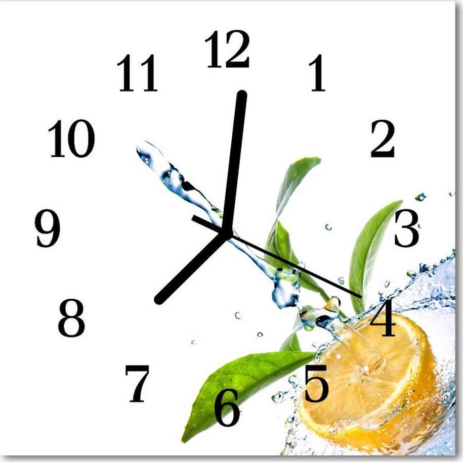 Tulup Zegar szklany ścienny Cichy Cytryna Kuchnia 30x30 11675793