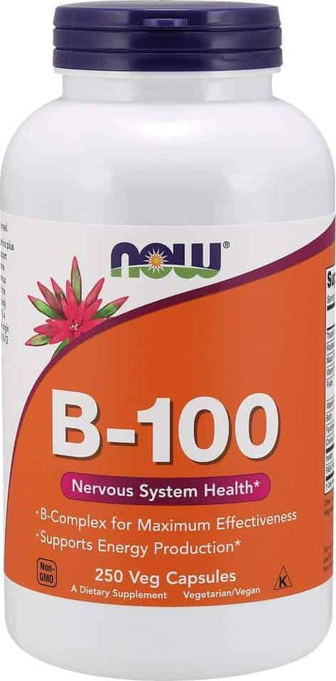 NOW Foods NOW FOODS Witamina B-100 (Kompleksowy zestaw Witamin B) 250 Kapsułek wegetariańskich