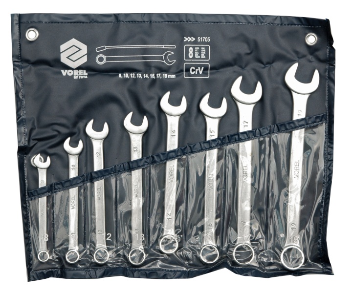 Vorel Zestaw kluczy płasko-oczkowych 8-19mm 8szt. (51705)