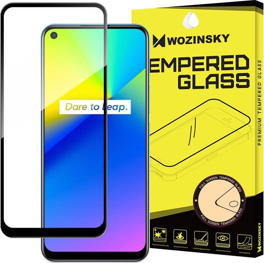 Wozinsky Wozinsky super wytrzymałe szkło hartowane Full Glue na cały ekran z ramką Case Friendly Realme 7i czarny