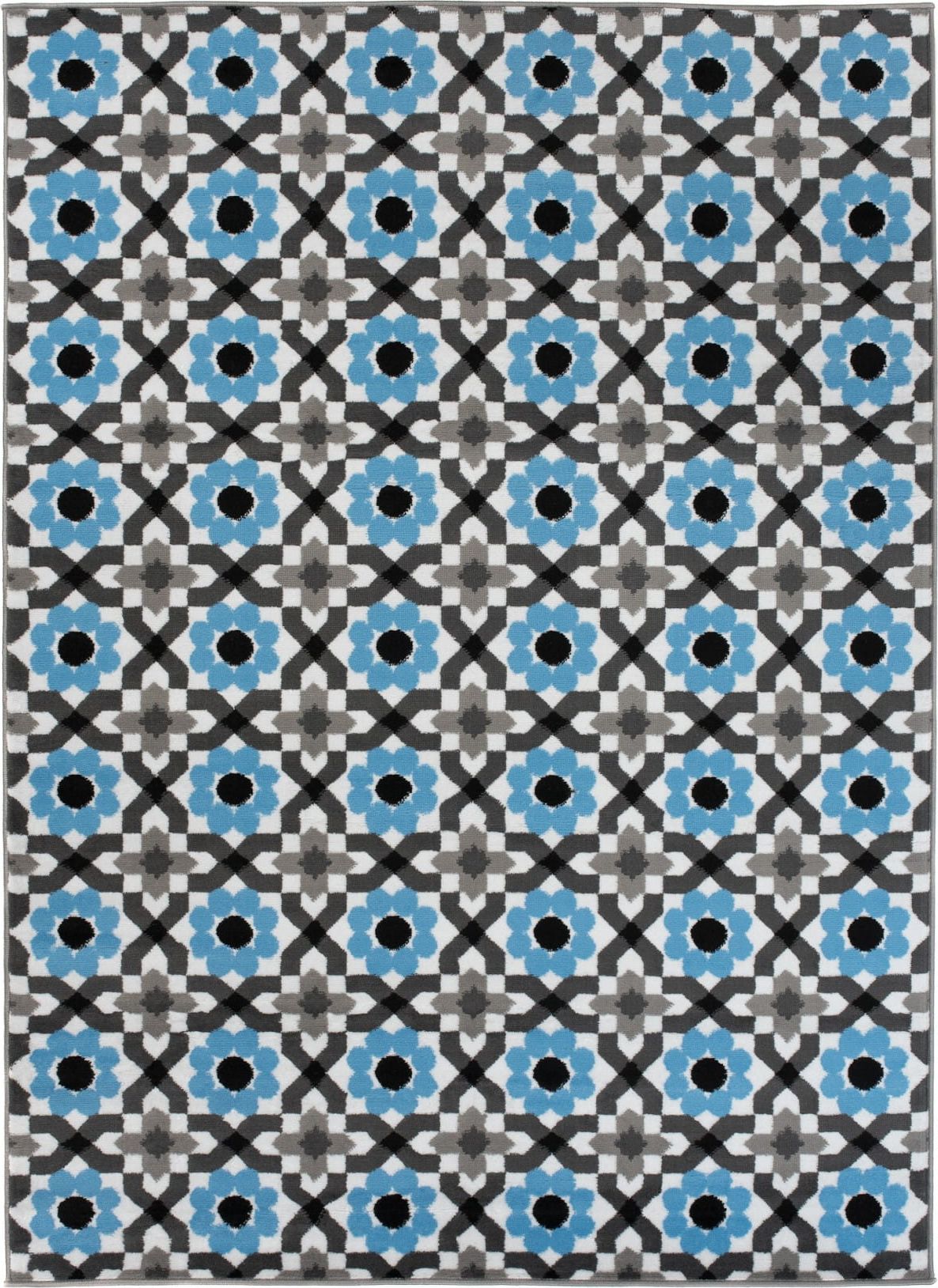 Carpetpol Dywan nowoczesny niebieski szary EYMZ645D WHITE MAYA PP EYM (1.60*2.30)