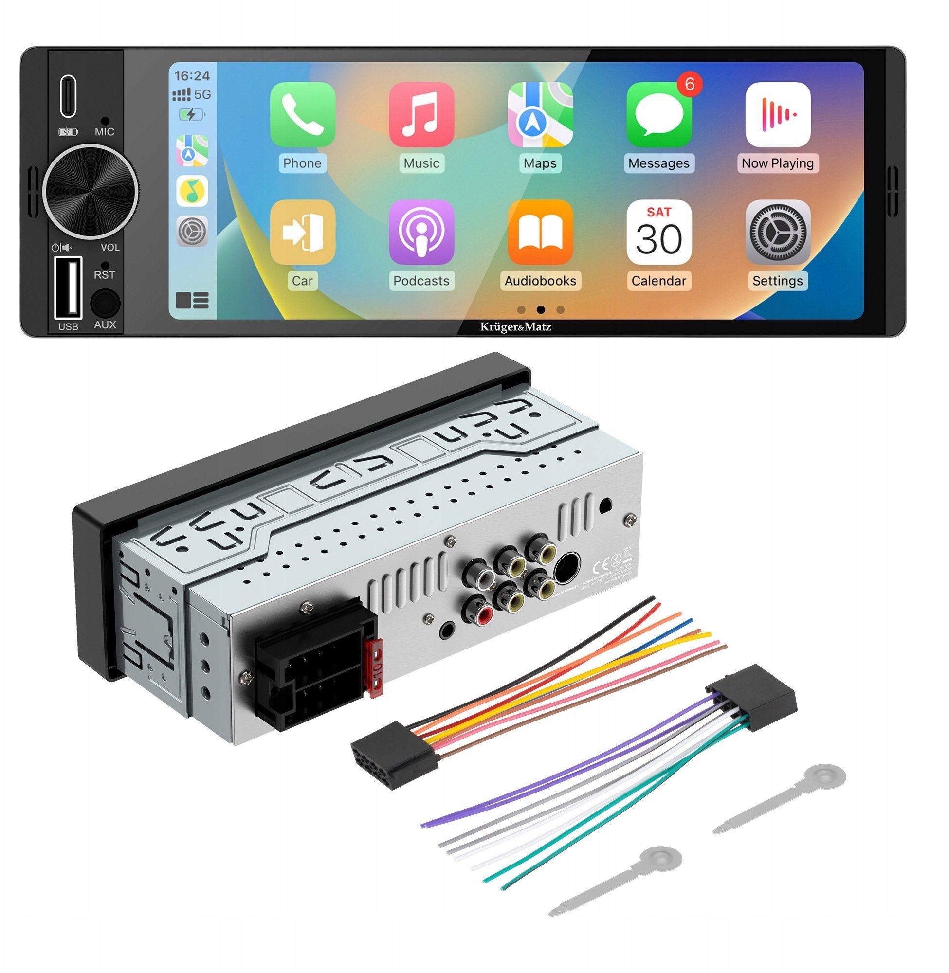 Radio samochodowe Kruger&Matz KM2016 CarPlay/AndroidAuto