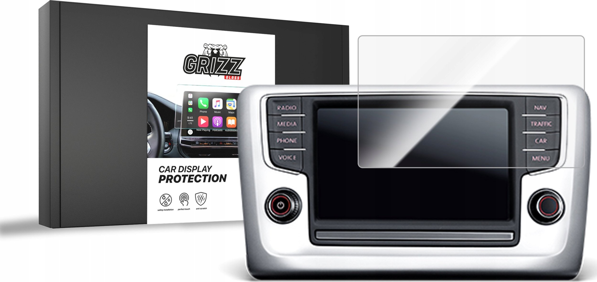 GrizzGlass Folia ceramiczna GrizzGlass CarDisplay Protection do Volkswagen VW Golf 6 Discover Media 2 gen.