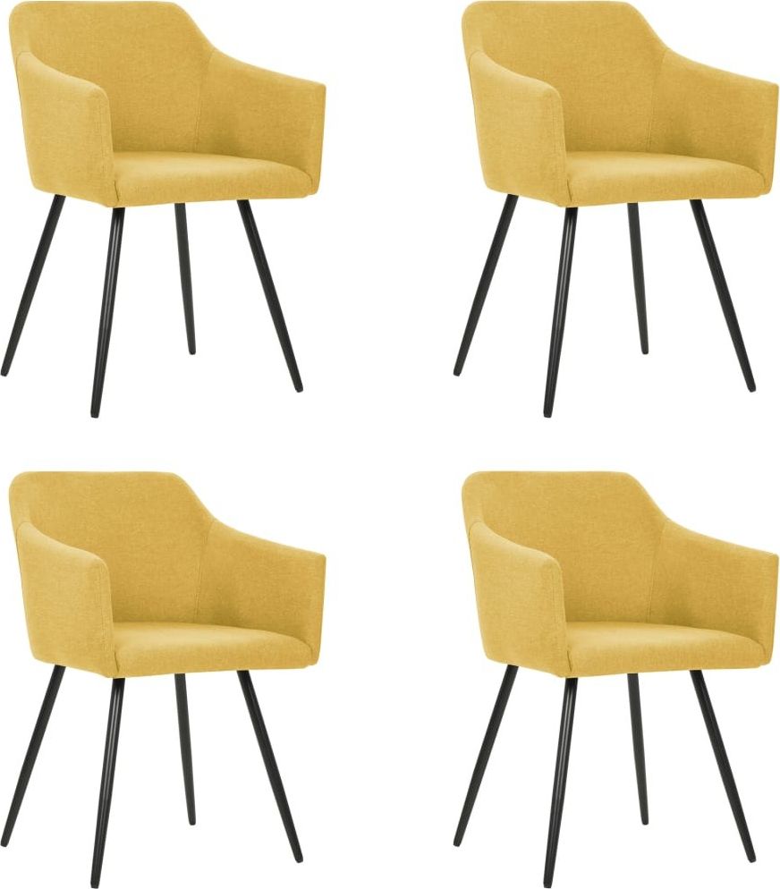 vidaXL Krzesła stołowe 4 szt. żółte tapicerowane VidaXL