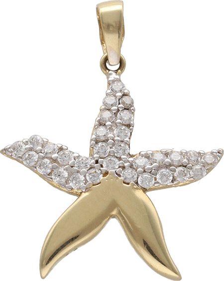 Lovrin Złota zawieszka 585 rozgwiazda z cyrkoniami 1,3g