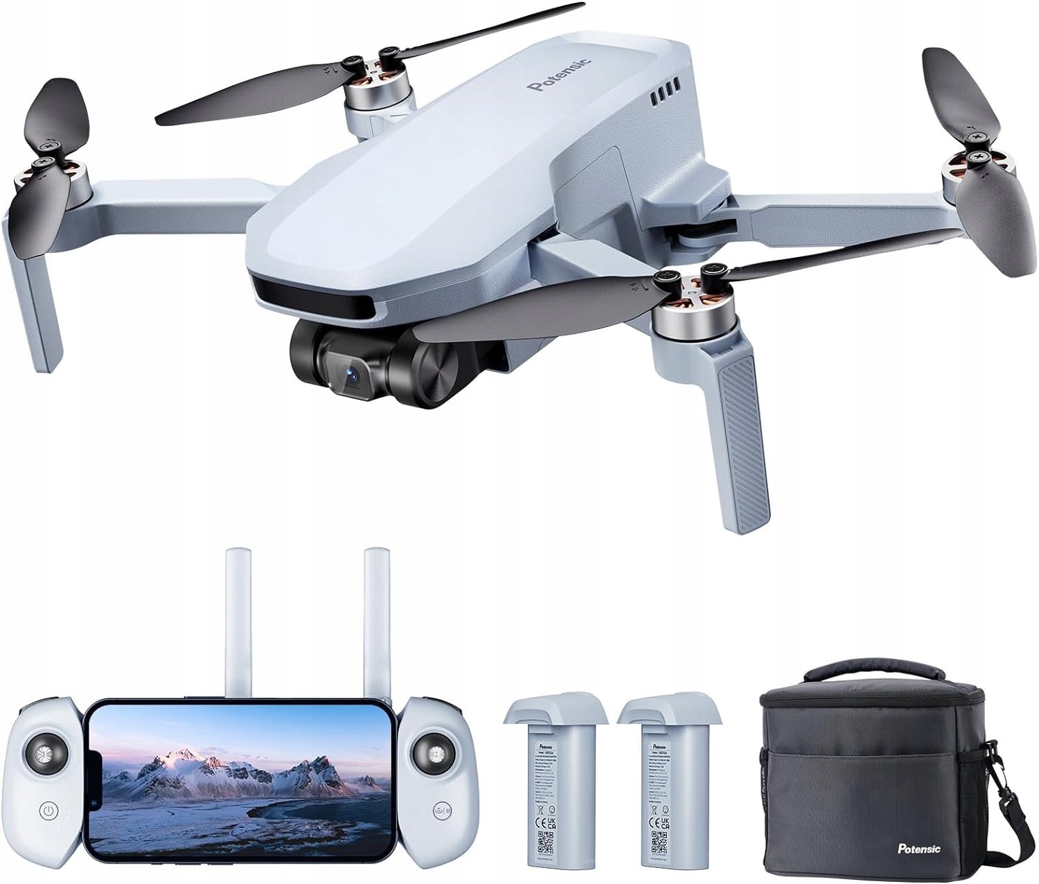 Potensic Zestaw standardowy ATOM SE dron z kamerą 4K EIS 2 akumulatory