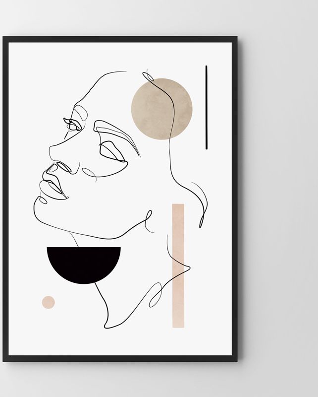 Hog Studio Pink One Line (Płótno 70x100cm)