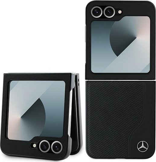 Mercedes Mercedes MEHMZF623RBGVK Z Flip6 F741 czarny/black Leather Wood Imitation MagSafe