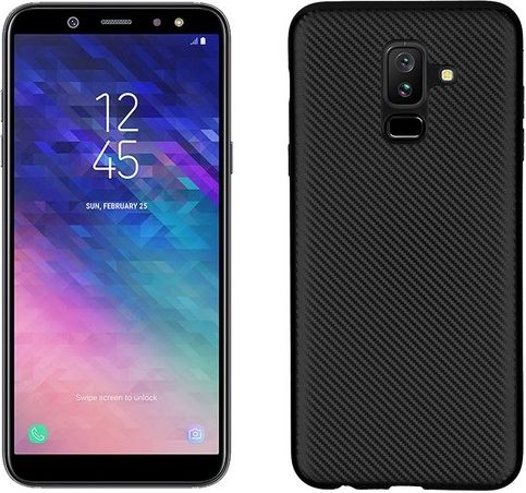 Etui Carbon Fiber Samsung A6 Plus 2018 czarny/black
