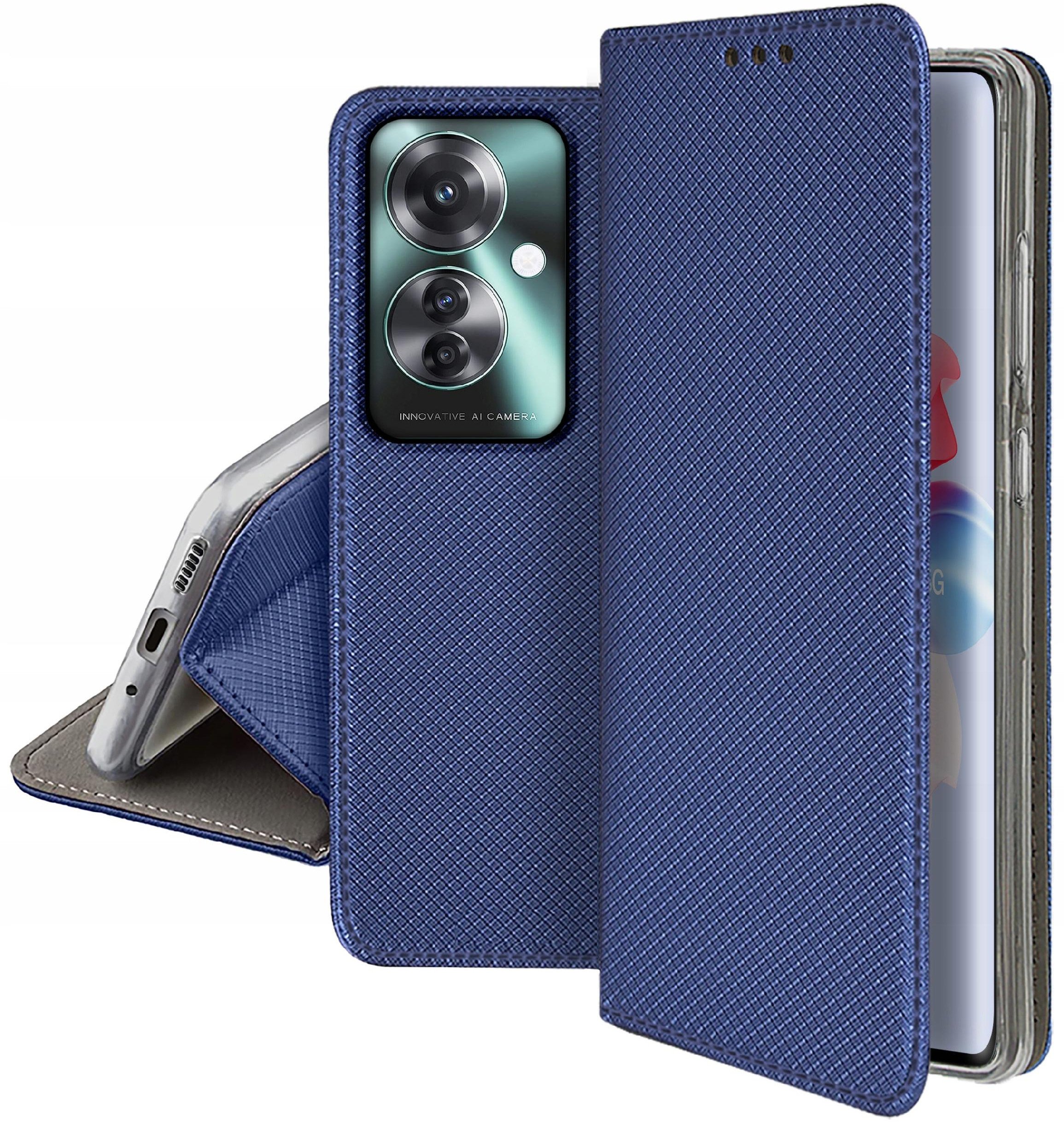 Etui do Oppo Reno 11F 5G SMART MAGNET CASE PORTFEL + SZKŁO OCHRONNE 9H