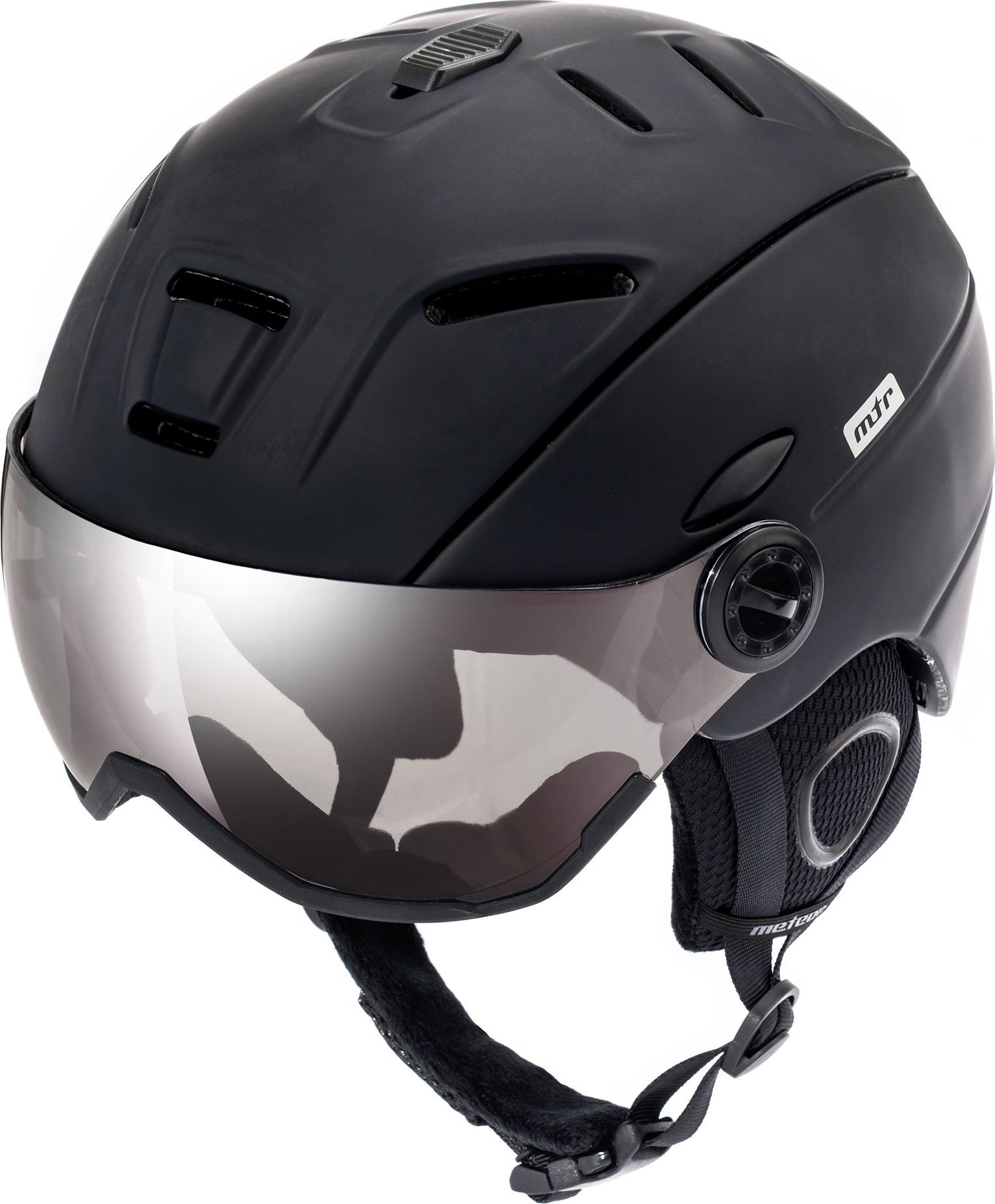 Meteor Kask narciarski z szybą HOLO czarny Meteor Rozmiar 61-63
