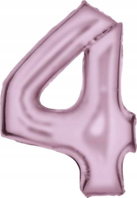 AMSCAN Balon foliowy cyfra 4 satynowy pastelowy róż 86cm spakowany 9917326