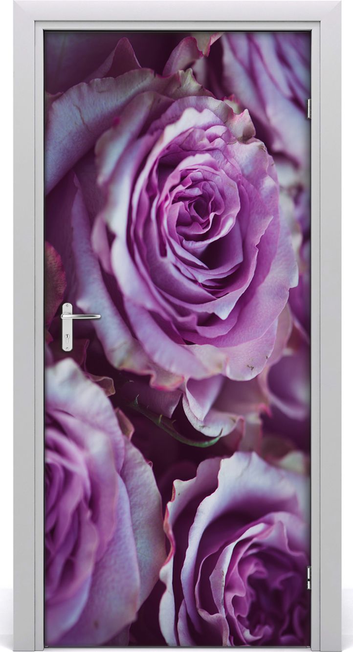 Tulup Fototapeta samoprzylepna na drzwi 95 x 205 cm fioletowa róża