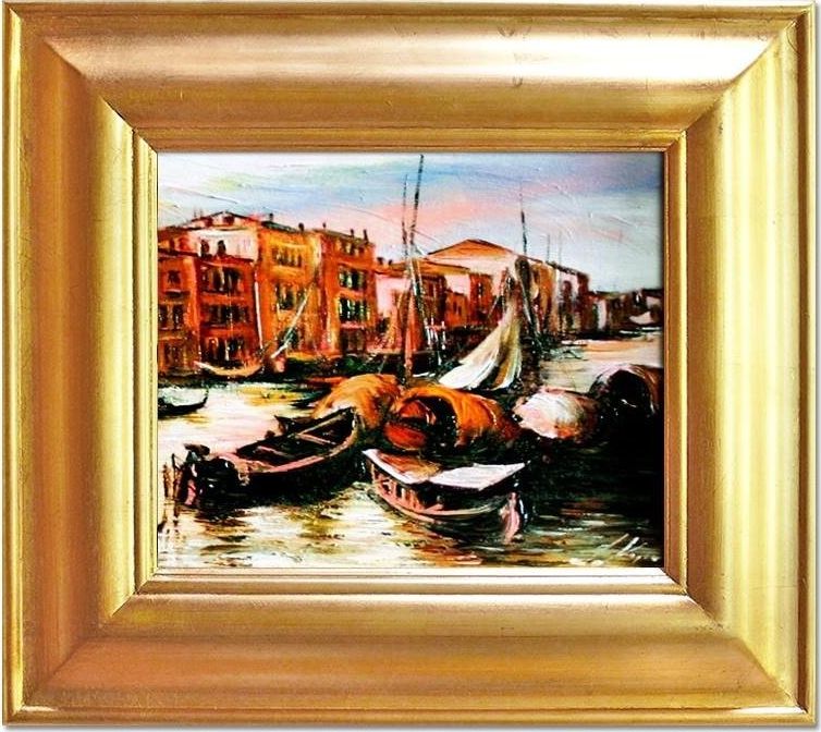 GO-BI Obraz - Wenecja - olejny, ręcznie malowany 43x48cm uniwersalny