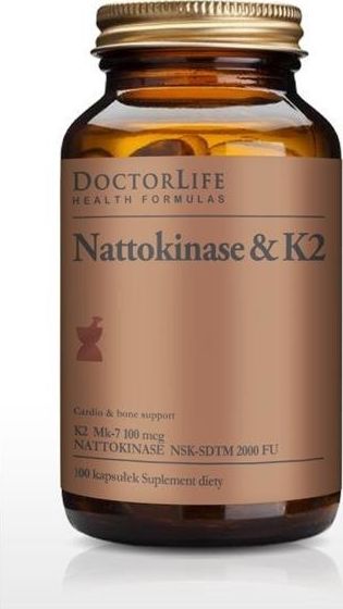 Doctor Life DOCTOR LIFE_Nattokinase K2 K2 Mk-7 100mg suplement diety 100 kapsułek