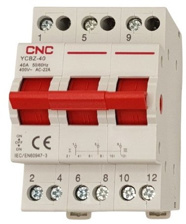 Modulinis perjungiklis CNC YCBZ-40, 3P, 40A, 1-0-2