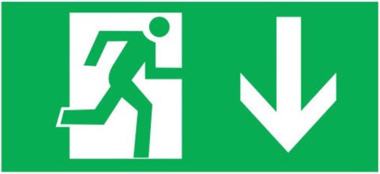 AWEX Piktogram Człowiek z lewej strony i strzałka w dół 100 x 300mm (PM05)