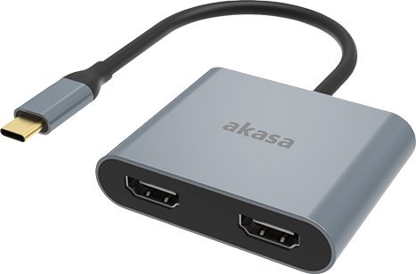 Stacja/replikator Akasa USB-C - HDMI x2 Szary (AK-CBCA26-18BK)