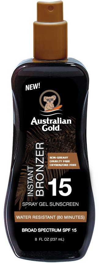 Australian Gold Żel W Sprayu Z Bronzerem SPF15