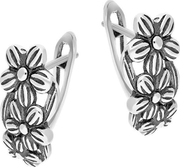 Lovrin Srebrne kolczyki 925 TRZY KWIATUSZKI 3,60g