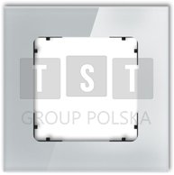 15-12-IRSK-1 ICON Ramka uniwersalna pojedyncza kwadratowa - efekt szkła (ramka: szara spód: czarny) 15-12-IRSK-1